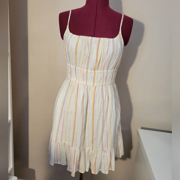 American Eagle Sundress, Small, White, Yellow, Orange - Picture 1 of 2